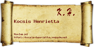 Kocsis Henrietta névjegykártya