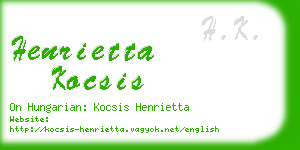 henrietta kocsis business card